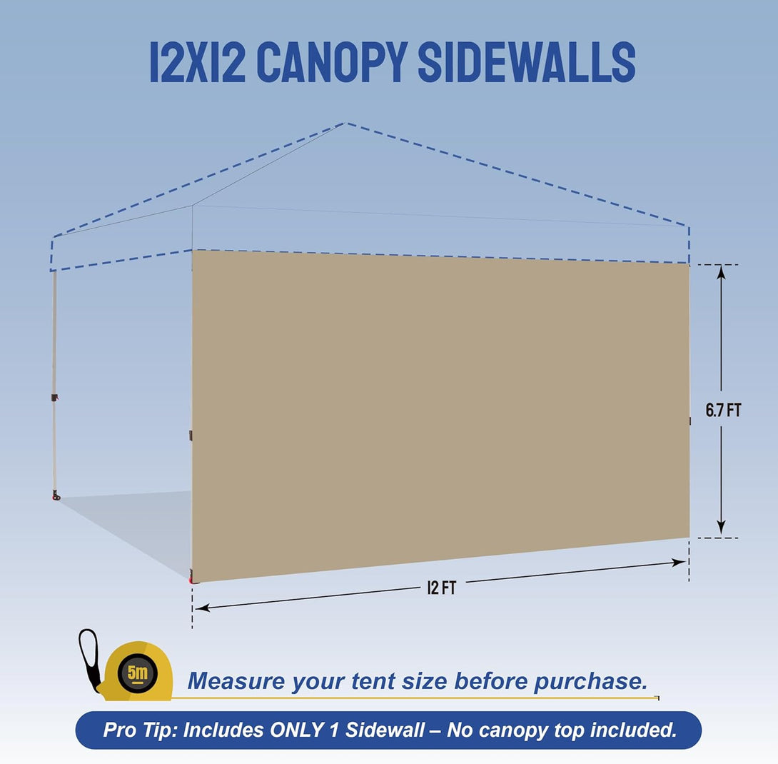 12x12 SunWall Silver Coated for Pop up Canopy