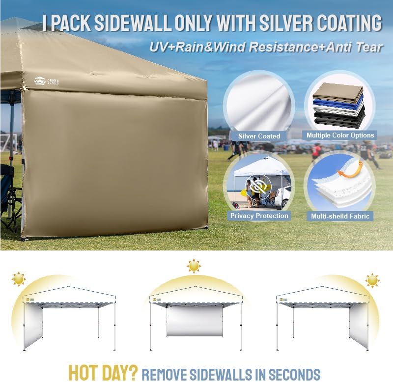 12x12 SunWall Silver Coated for Pop up Canopy