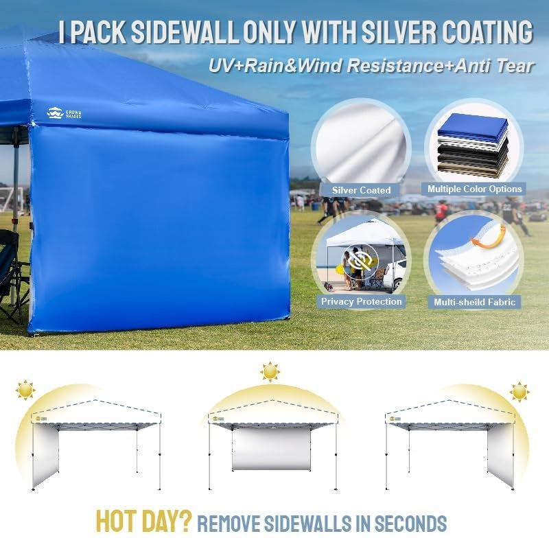 12x12 SunWall Silver Coated for Pop up Canopy