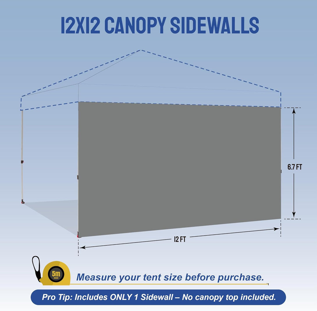 12x12 SunWall Silver Coated for Pop up Canopy