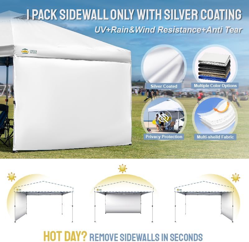 12x12 SunWall Silver Coated for Pop up Canopy
