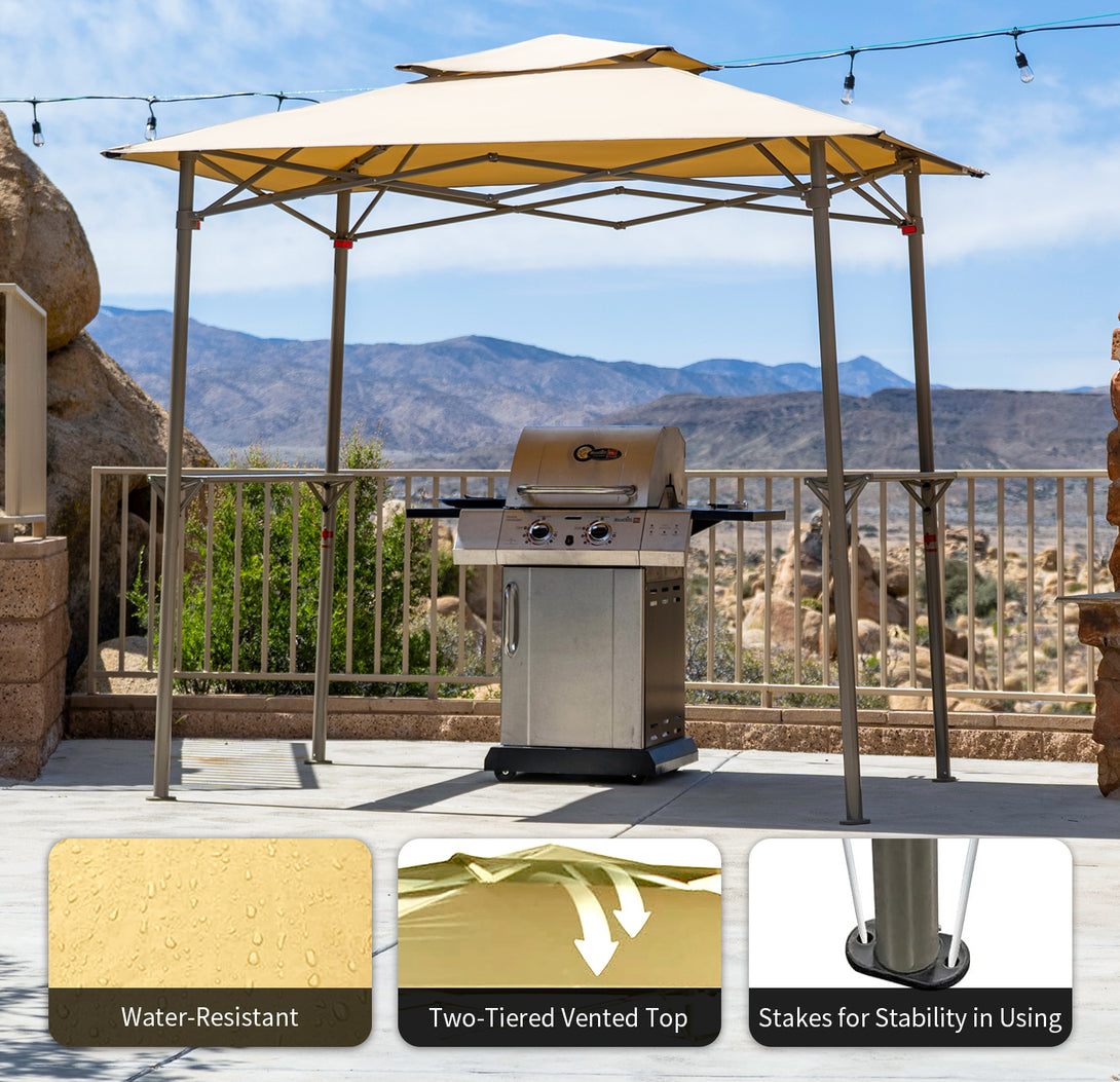 CROWN SHADES 8x5 Grill Gazebo - Auvent BBQ Pop-Up