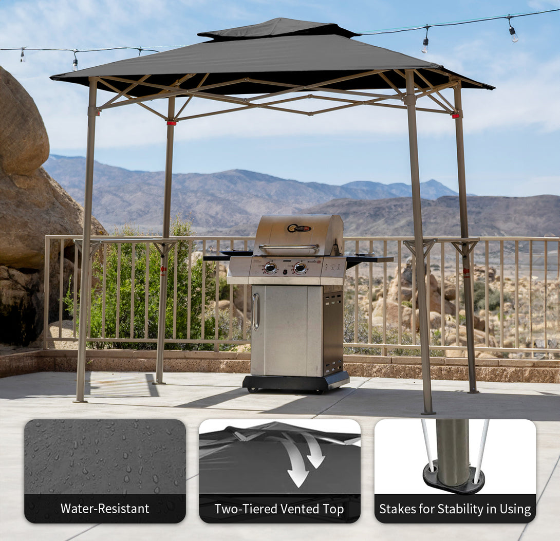 CROWN SHADES 8x5 Grill Gazebo - Auvent BBQ Pop-Up