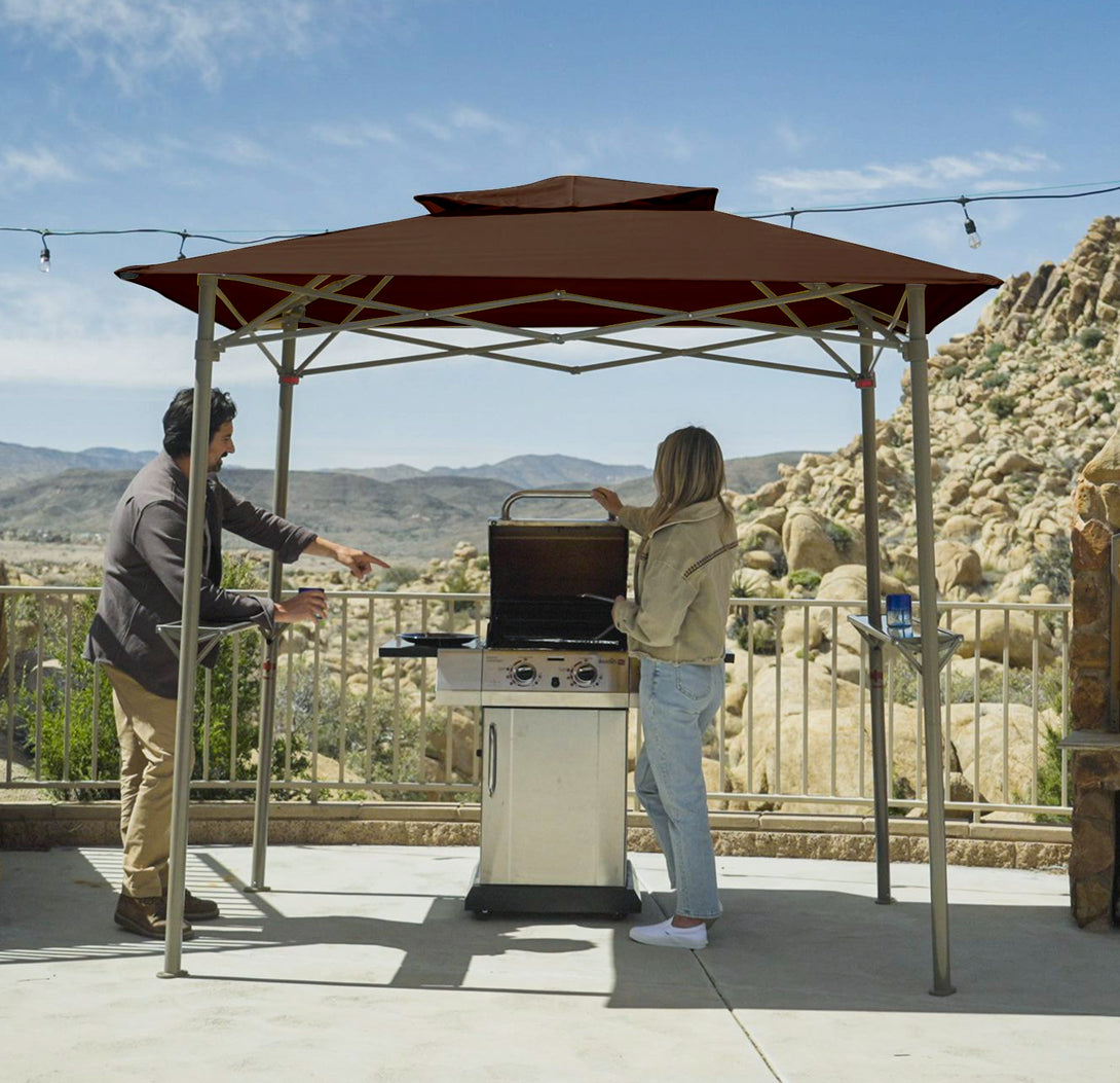 CROWN SHADES 8x5 Grill Gazebo - Auvent BBQ Pop-Up