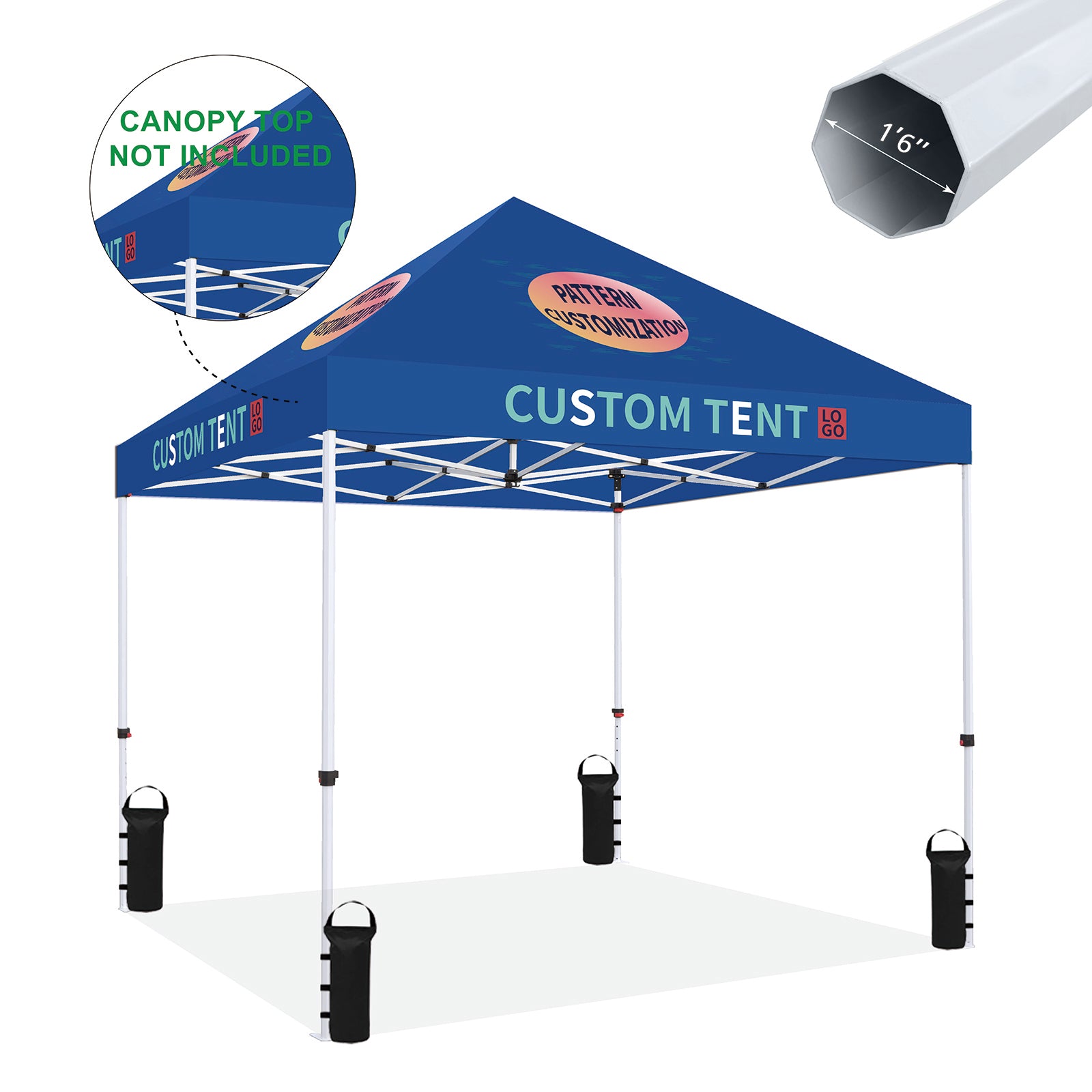 CROWN SHADES [M150A-CU] 15x10 Custom Tent – Complete Set with Frame & Canopy