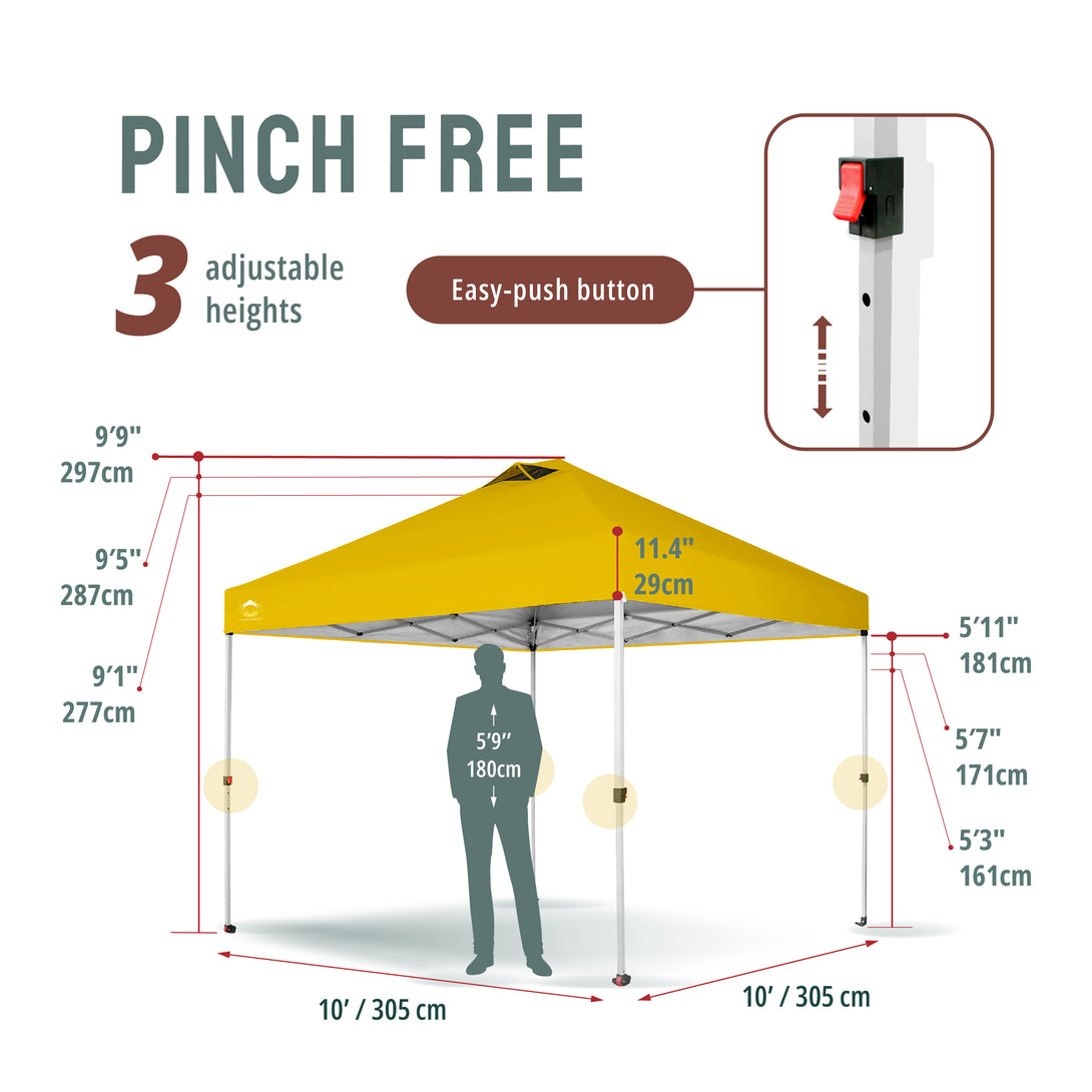 10x10 Recreational Centerlok Canopy - Sto 'N Go, Silver Coated, 150D - RM100H