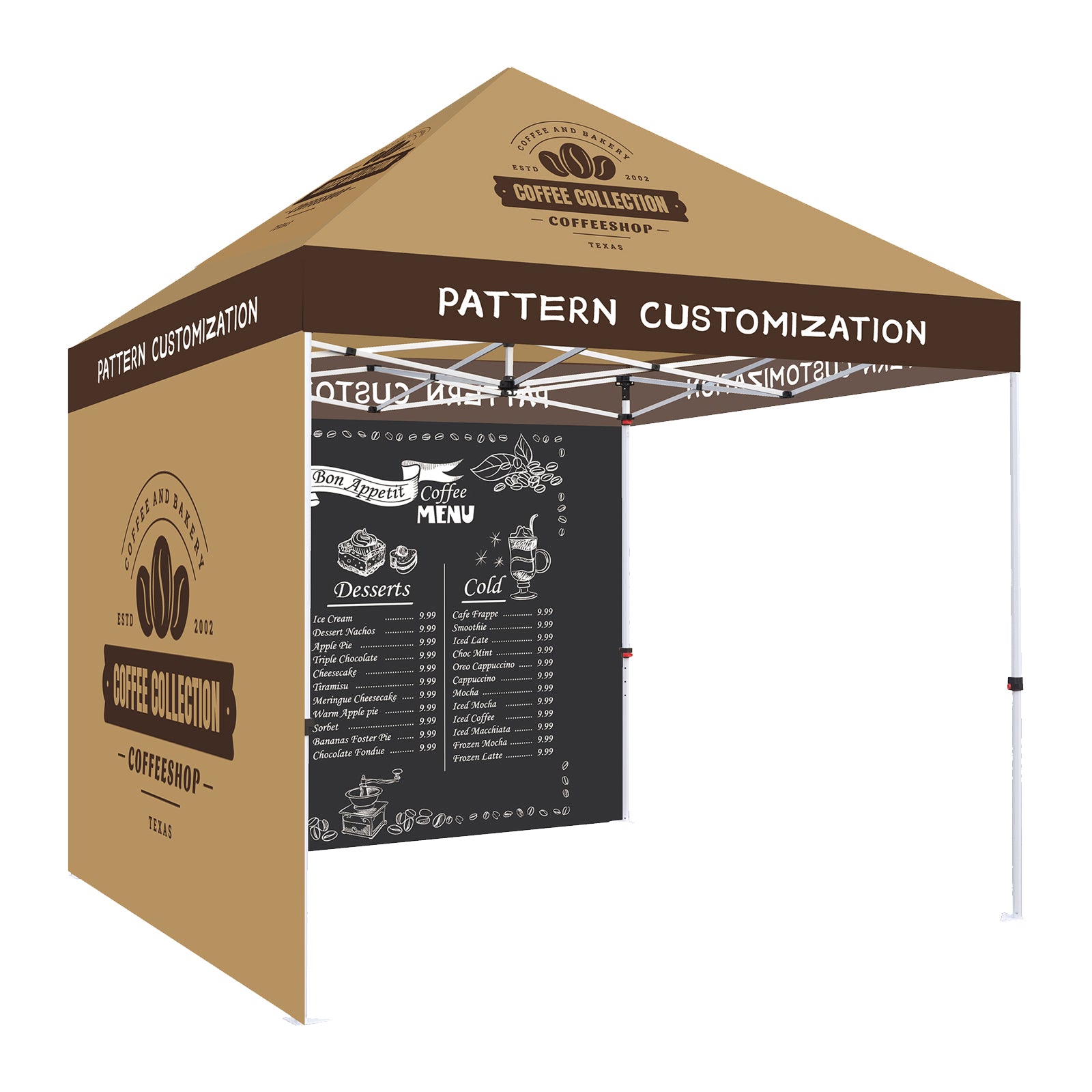 CROWN SHADES [M100SAL-CU] 10x10 Custom Tent – Complete Set with Frame & Canopy
