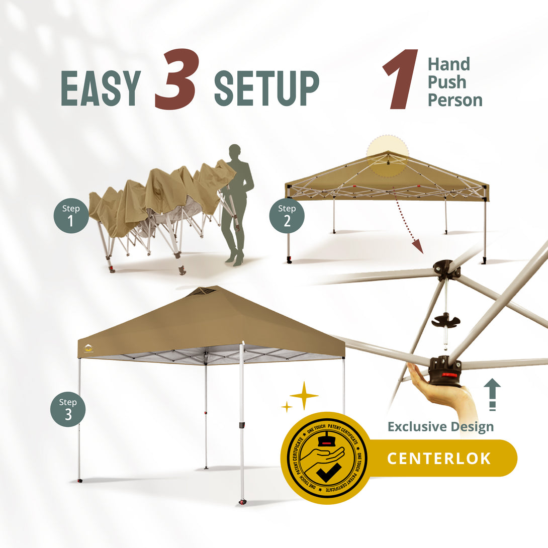 10x10 Recreational Centerlok Canopy - Sto 'N Go, Silver Coated, 150D - RM100H