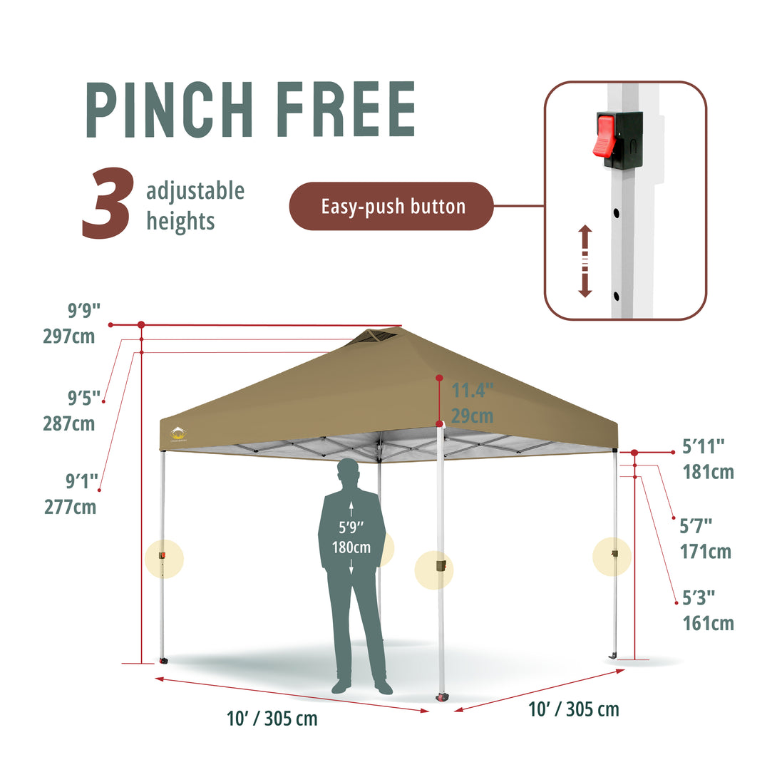 10x10 Recreational Centerlok Canopy - Sto 'N Go, Silver Coated, 150D - RM100H
