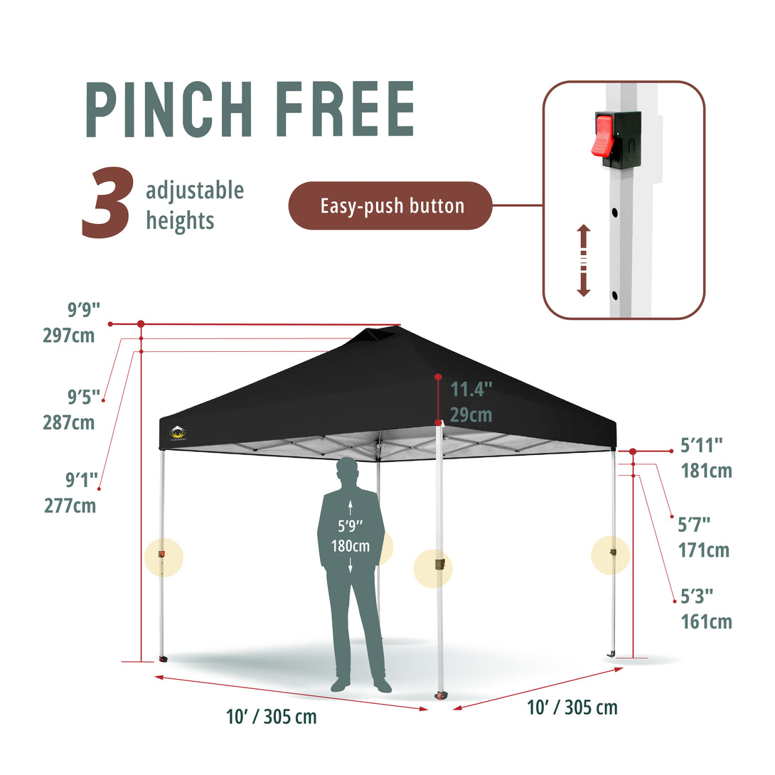 10x10 Recreational Centerlok Canopy - Sto 'N Go, Silver Coated, 150D - RM100H