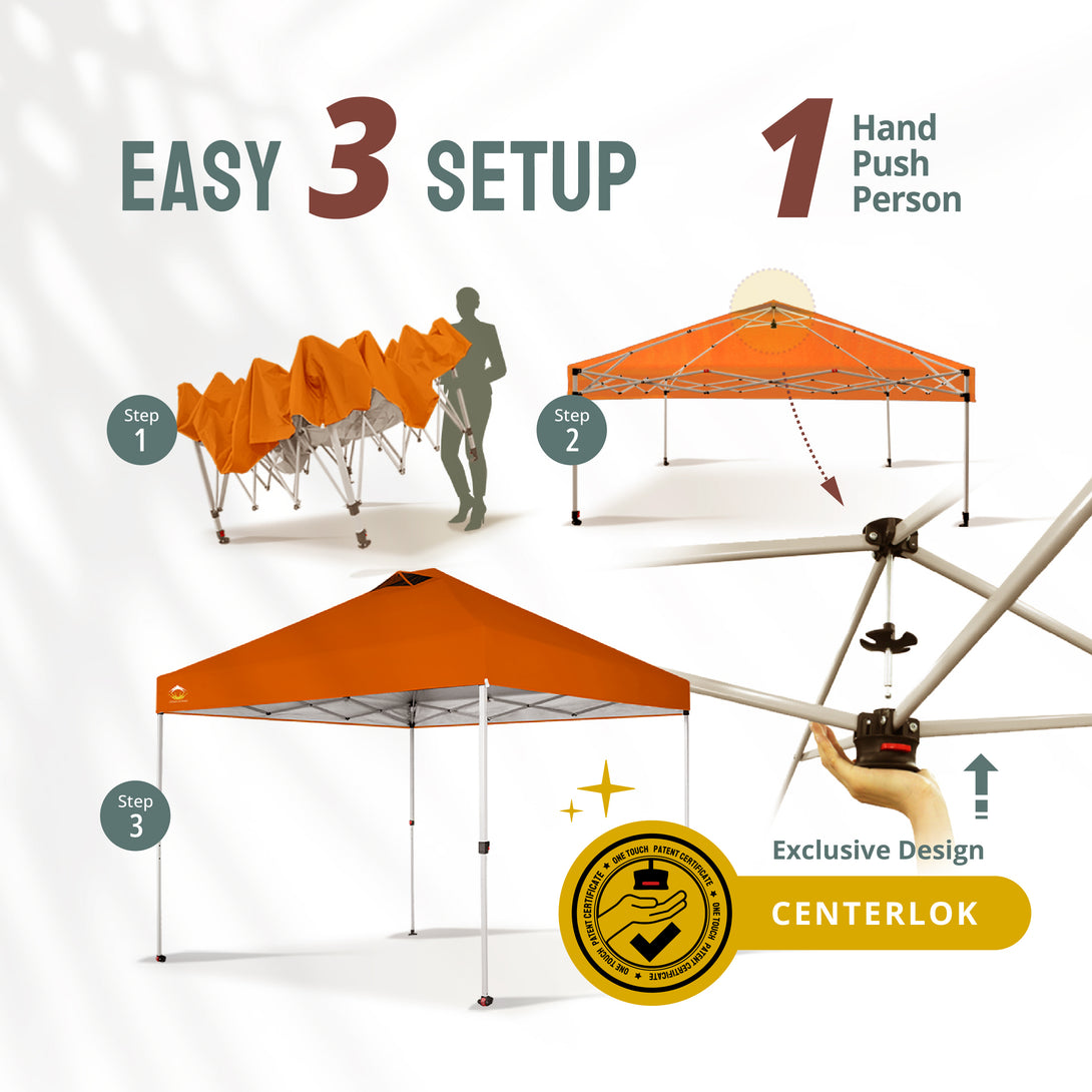 10x10 Recreational Centerlok Canopy - Sto 'N Go, Silver Coated, 150D - RM100H