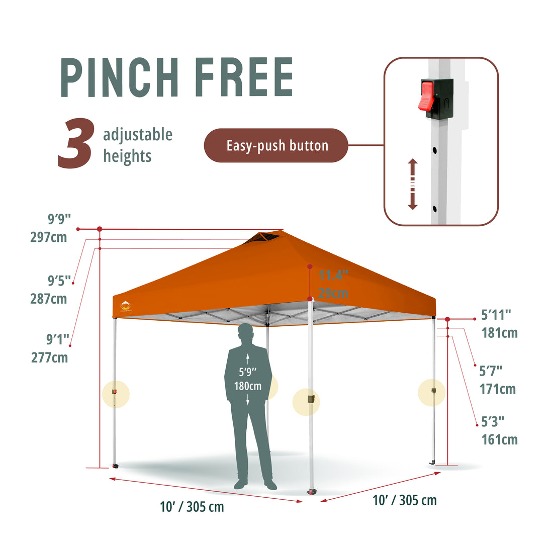 10x10 Recreational Centerlok Canopy - Sto 'N Go, Silver Coated, 150D - RM100H