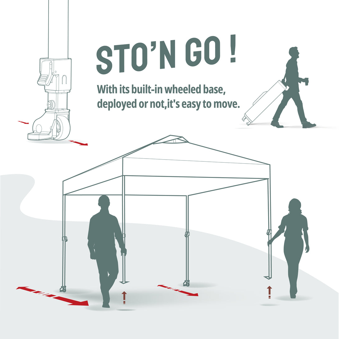 10x10 Recreational Centerlok Canopy - Sto 'N Go, Silver Coated, 150D - RM100H