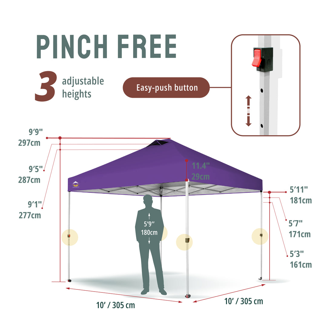 10x10 Recreational Centerlok Canopy - Sto 'N Go, Silver Coated, 150D - RM100H