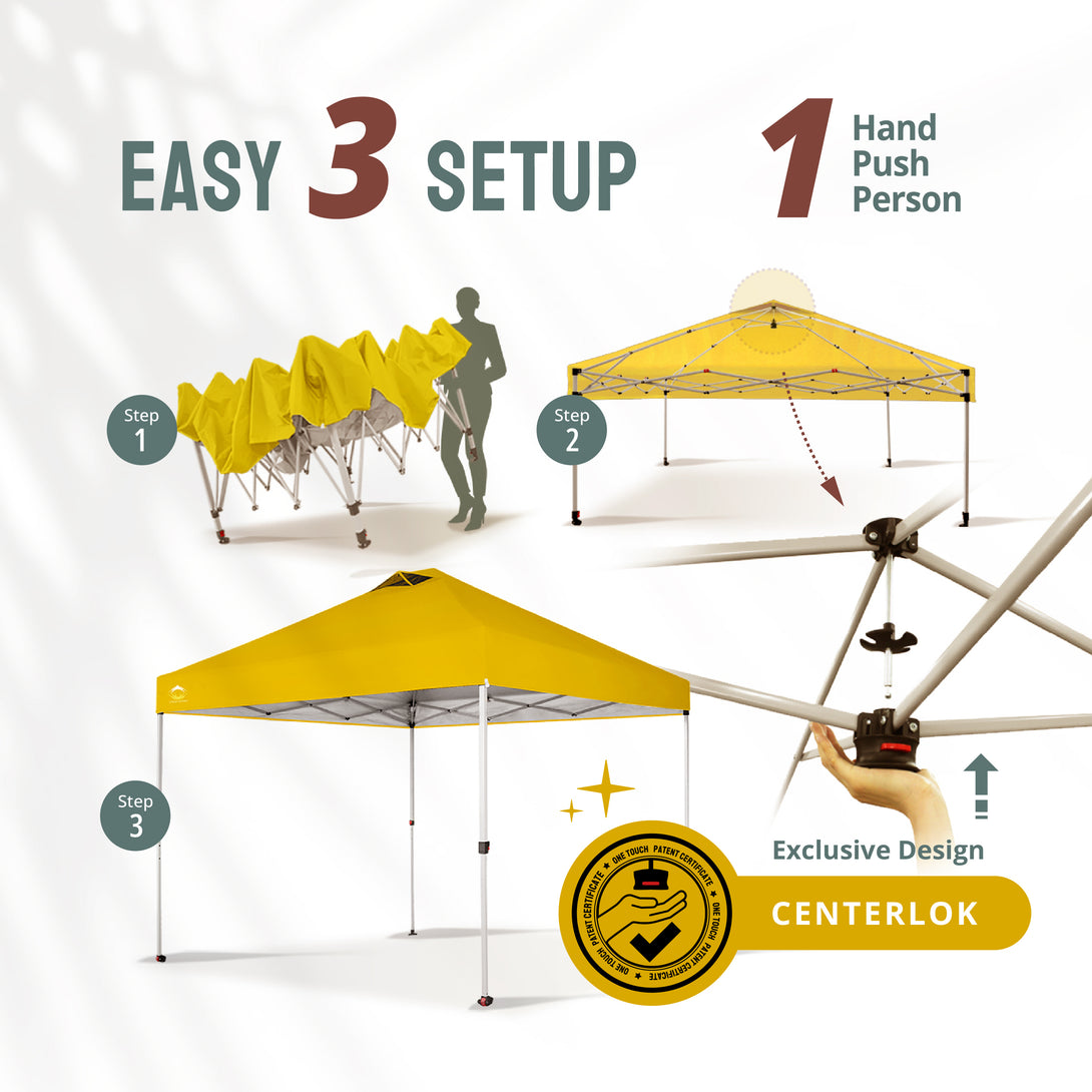 10x10 Recreational Centerlok Canopy - Sto 'N Go, Silver Coated, 150D - RM100H