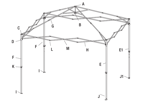 Replacement Par for 8 ft. x 8 ft.  Instant Canopy-(NS CL64B)
