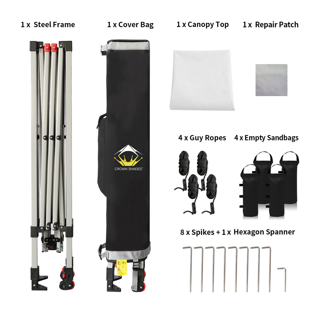 Canopée Recreational Centerlok 8x8 - Sto 'N Go, Revêtement Argenté, 150D - RS64F
