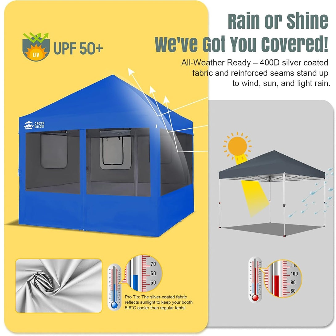 10x10 Pop Up Canopy with 4 Food Booth Sidewall Kit