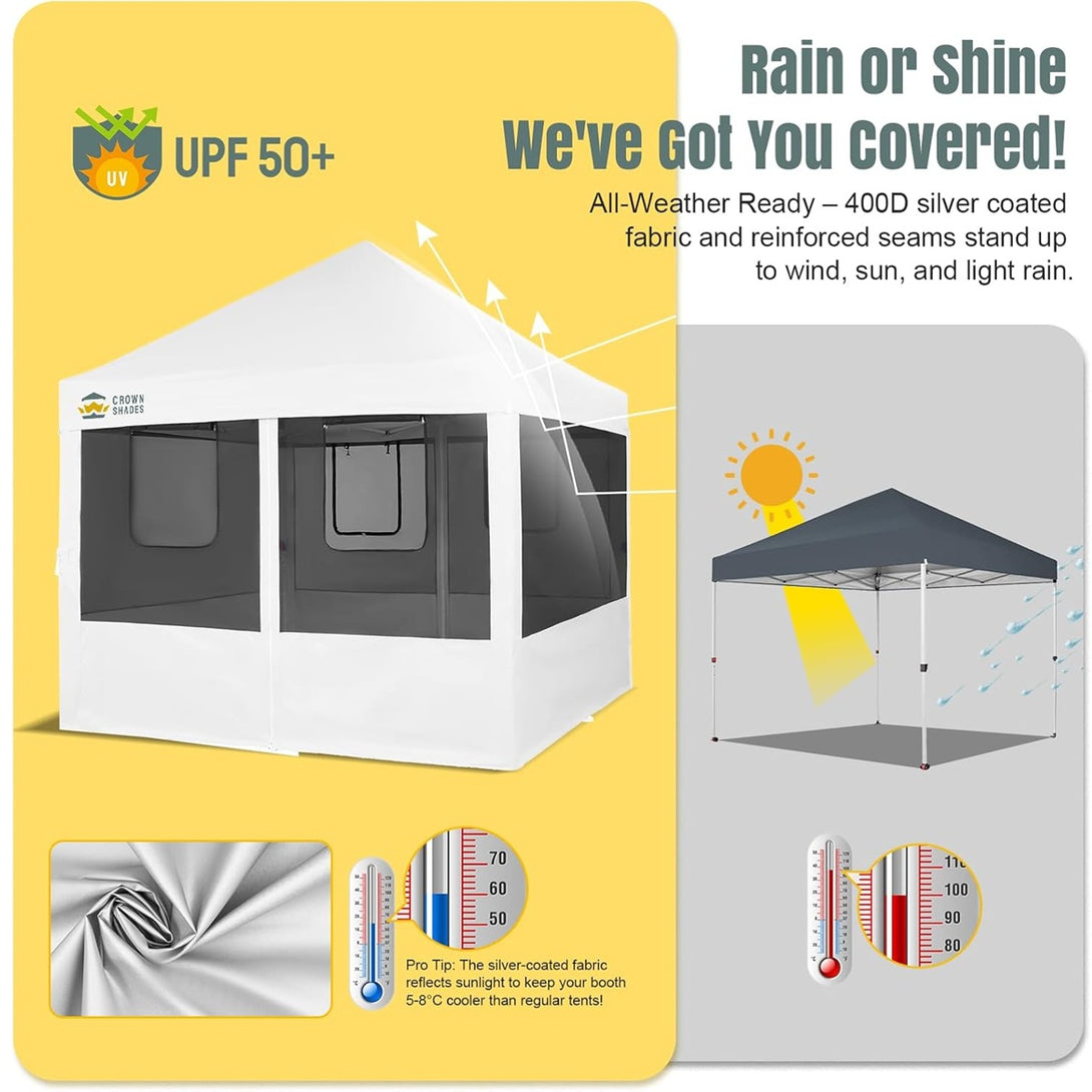 10x10 Pop Up Canopy with 4 Food Booth Sidewall Kit