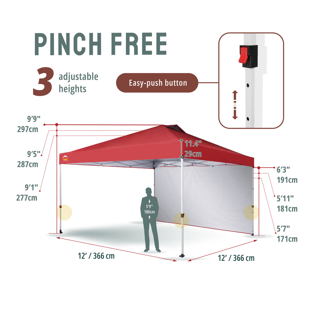 Tente pliante 12x12 et 1 paroi latérale CenterLOK™