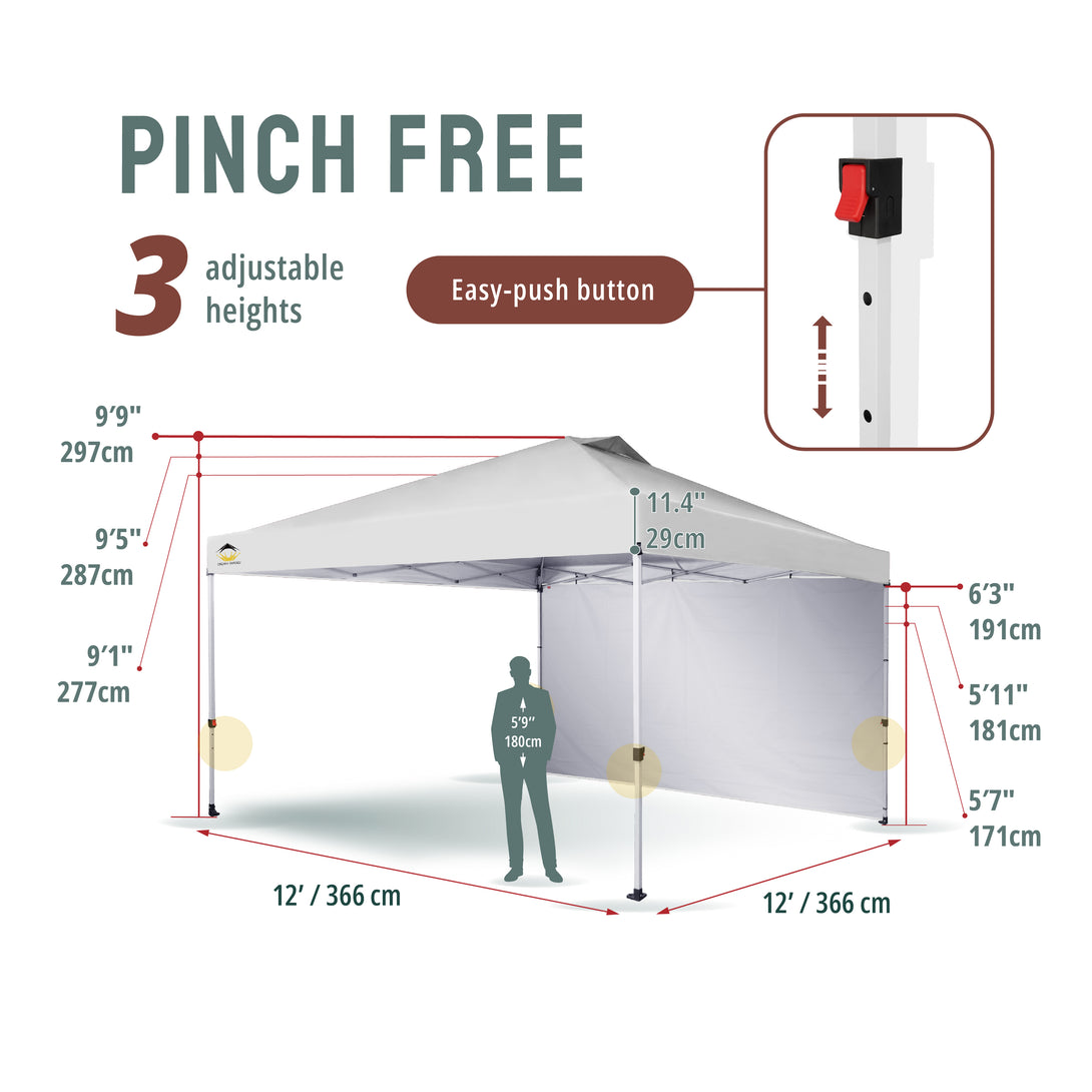 Tente pliante 12x12 et 1 paroi latérale CenterLOK™