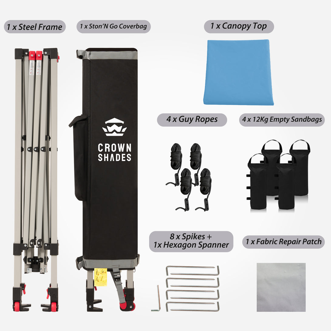 Tente pliante 8x8 et système CenterLOK™ à pression unique