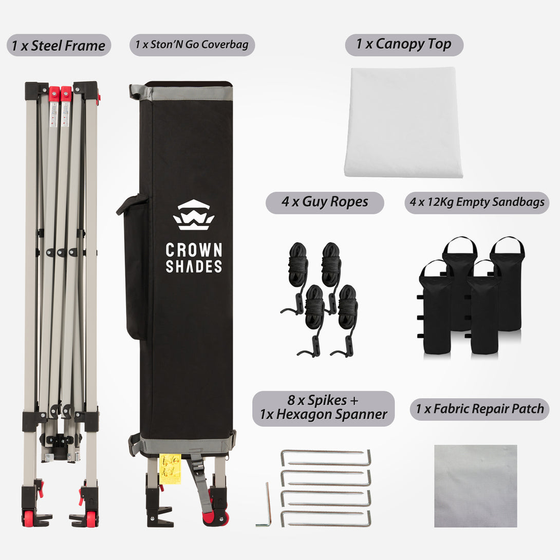Tente pliante 8x8 et système CenterLOK™ à pression unique