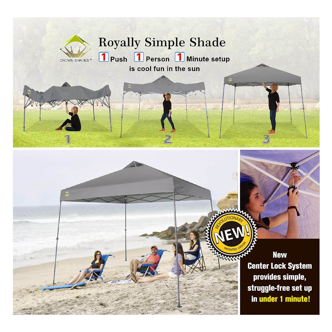 9x9 Pop Up Canopy Tent with Roller Bag – Slant Leg Outdoor Shade for Events & Camping