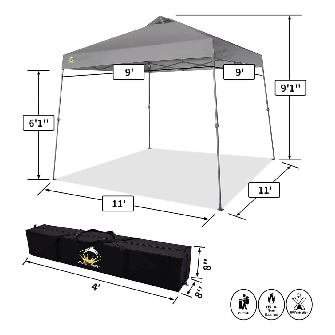 9x9 Pop Up Canopy Tent with Roller Bag – Slant Leg Outdoor Shade for Events & Camping