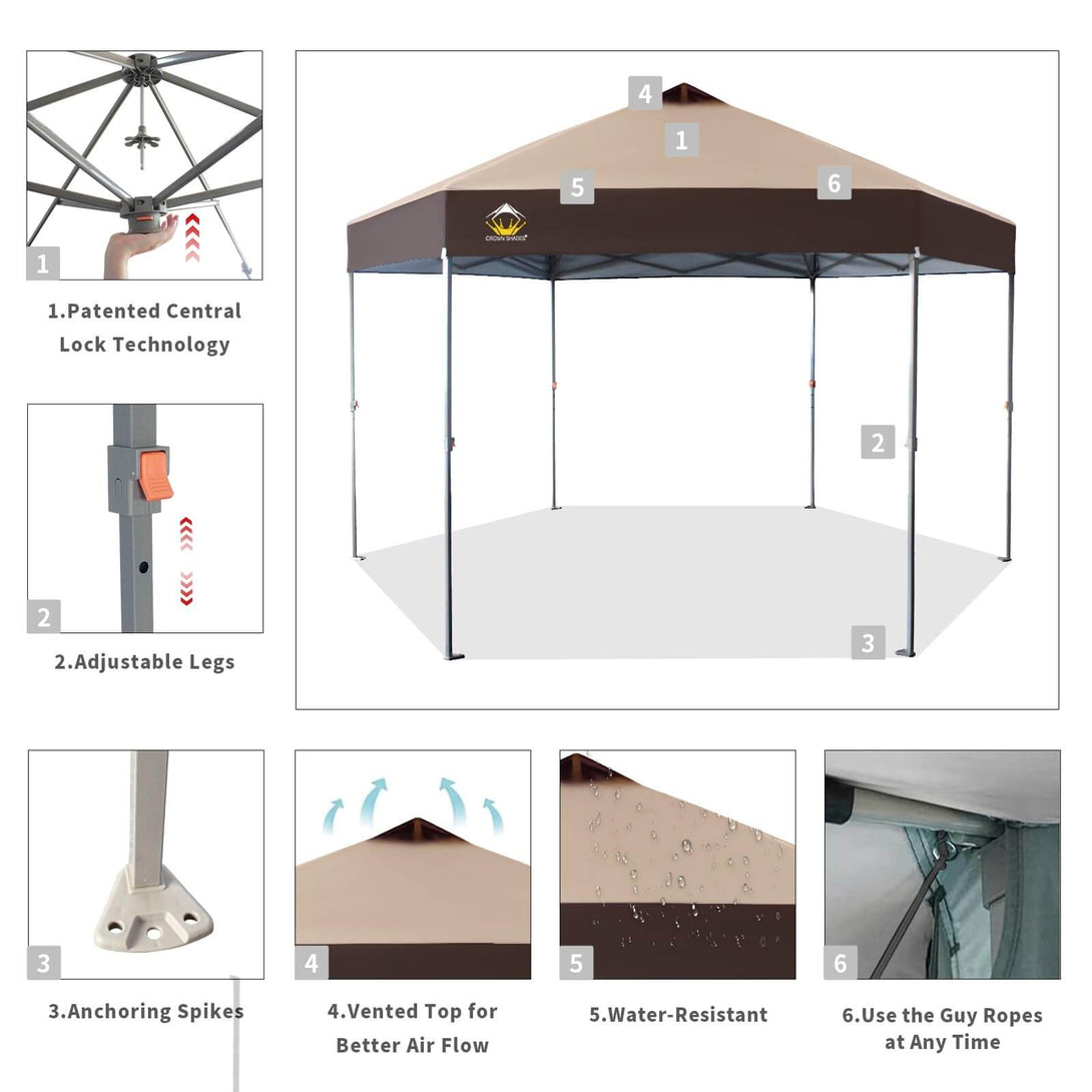 14x14 Pop Up Gazebo - 6-Sided