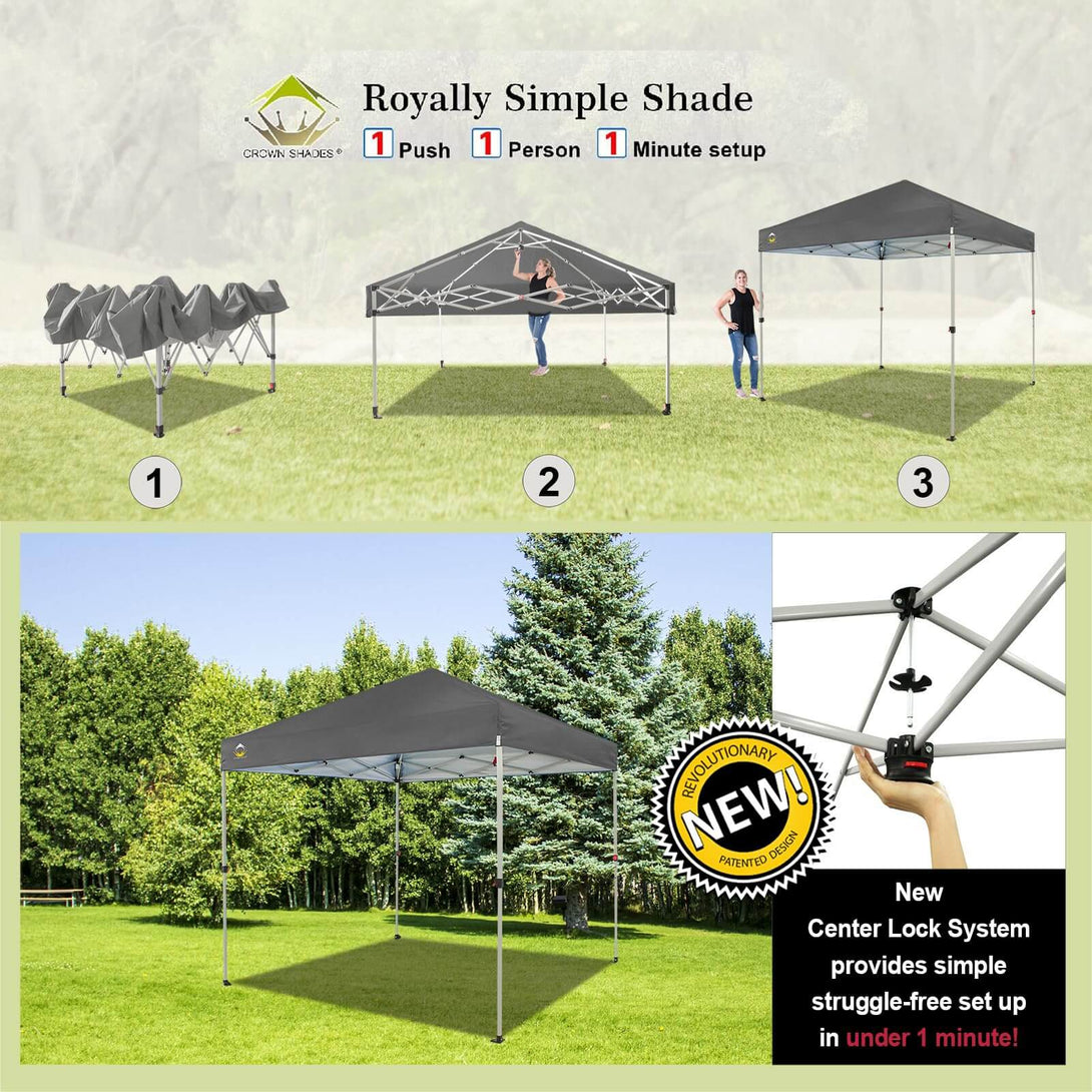 Canopée Recreational Centerlok 8x8 - Sto 'N Go, Revêtement Argenté, 150D - RS64F