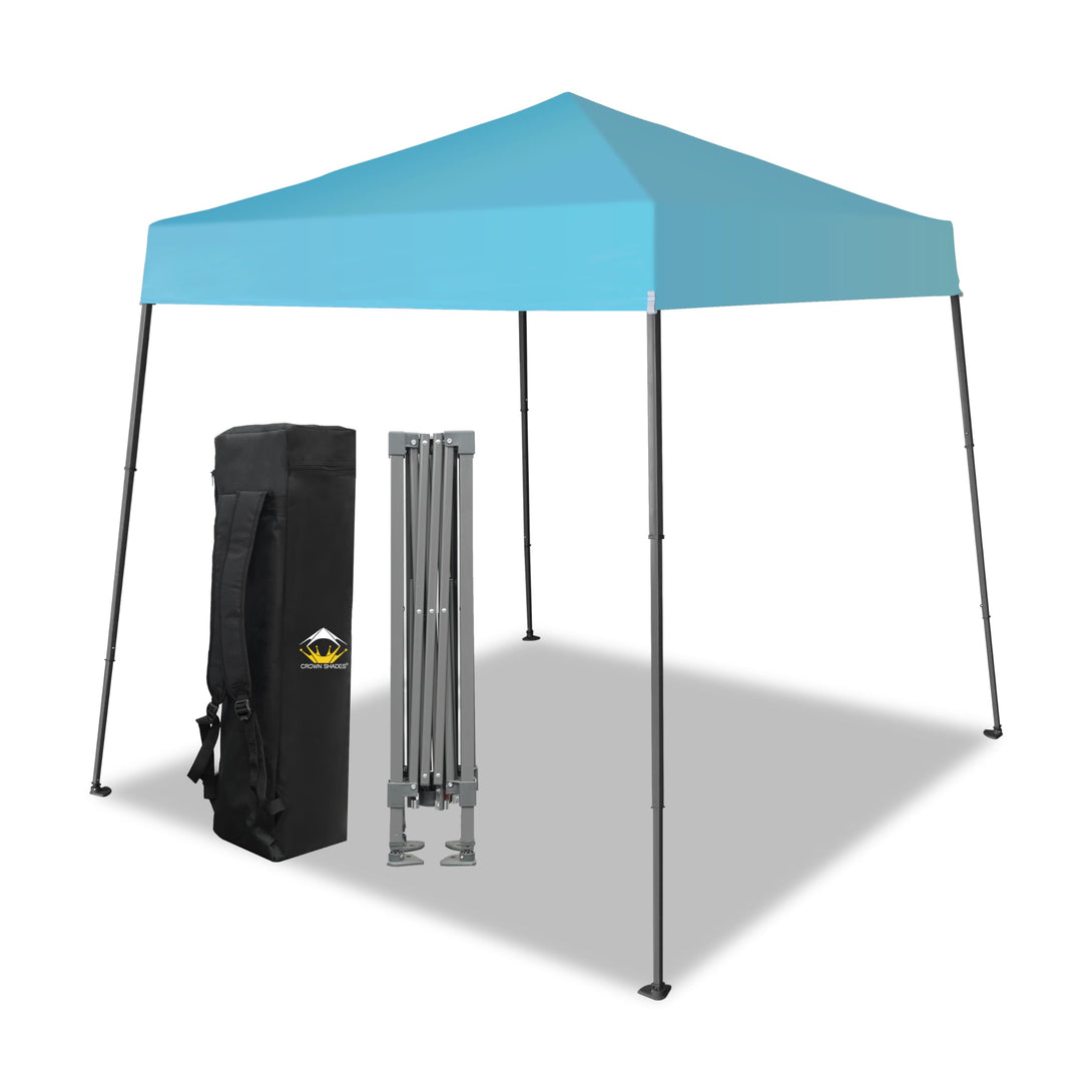 Tente de plage pop-up avec auvent à jambes inclinées 6,5x6,5