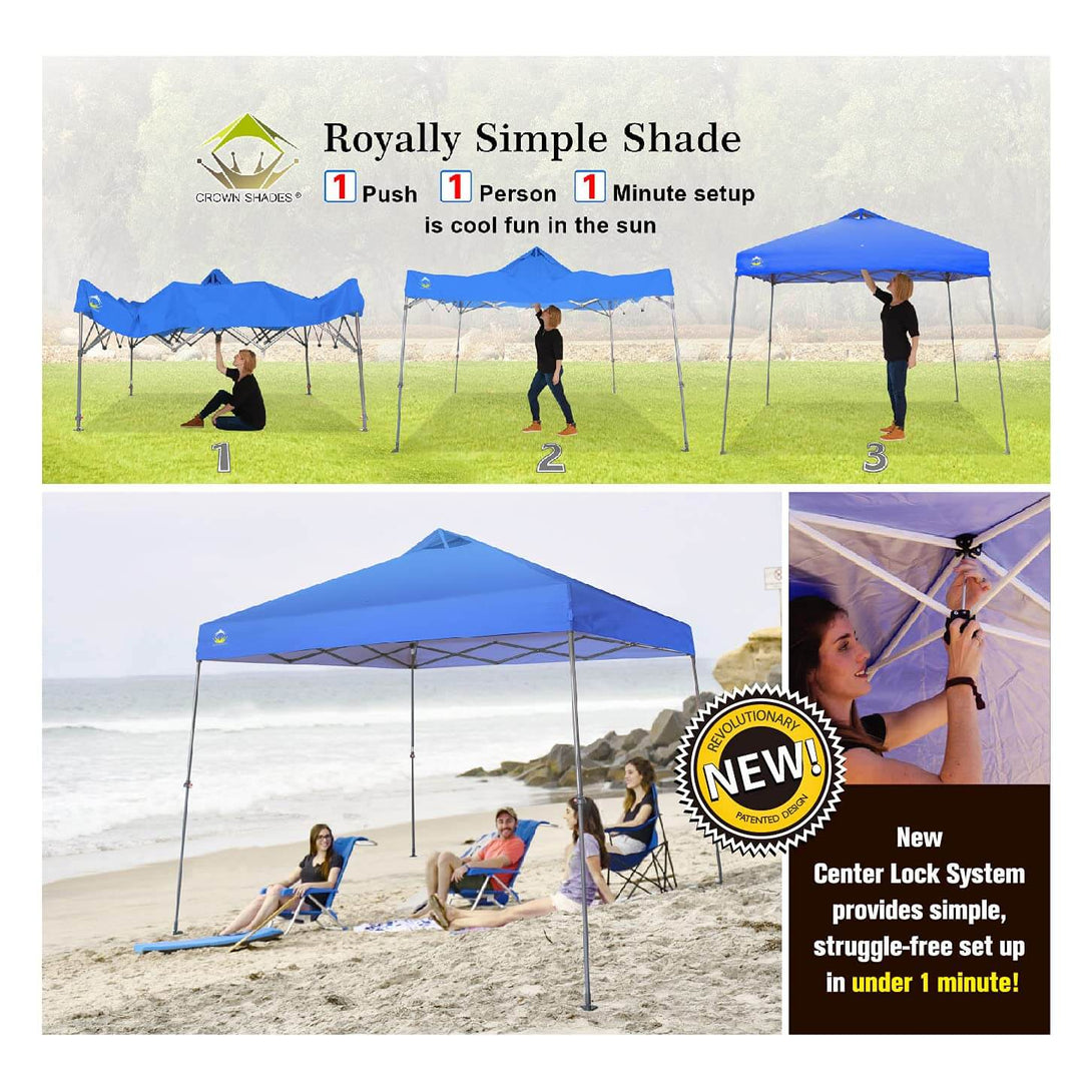 9x9 Pop Up Canopy Tent with Roller Bag – Slant Leg Outdoor Shade for Events & Camping