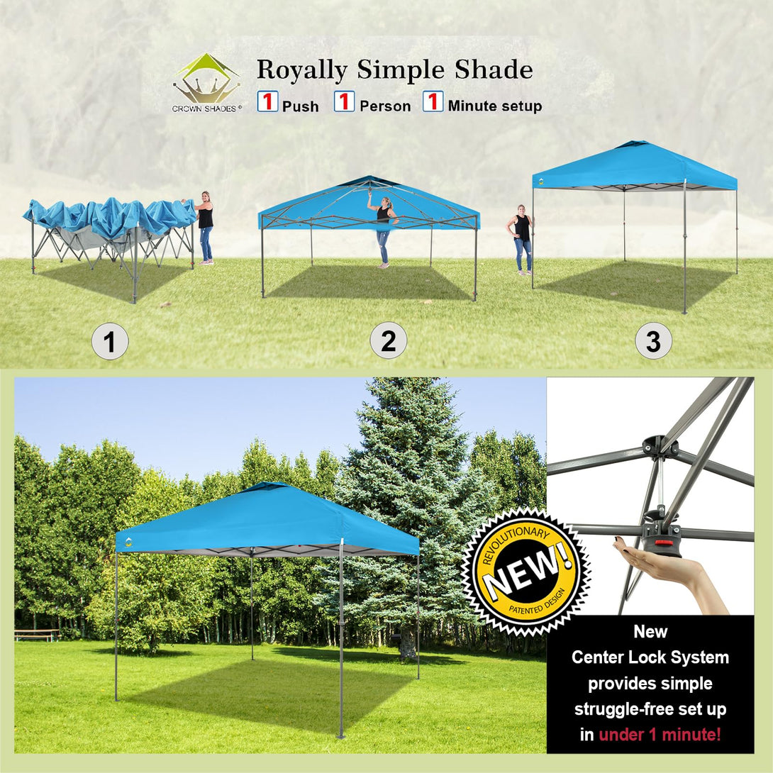 Tente pliante 10x10 - Ombre instantanée pour plage et extérieur