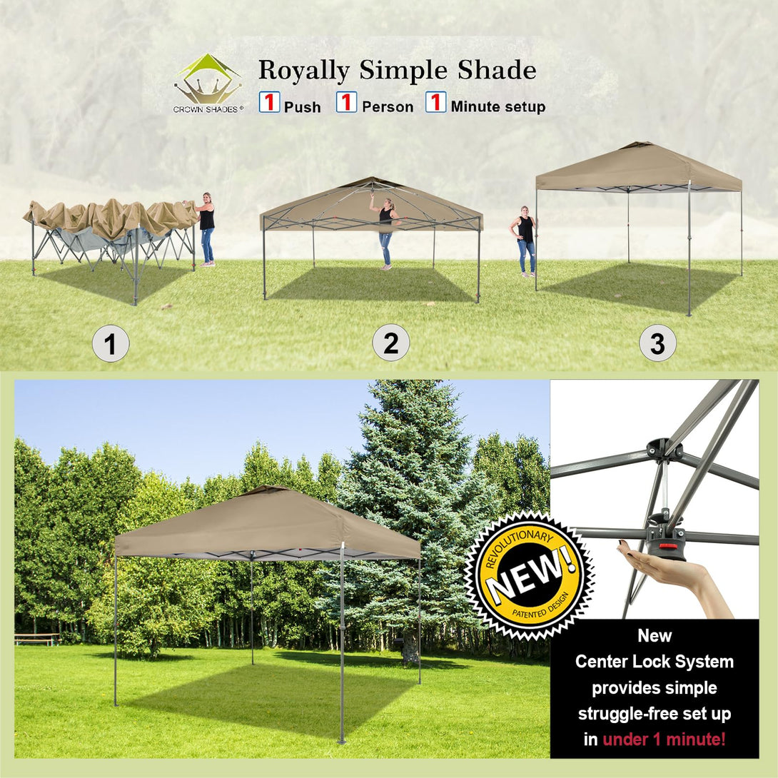 Tente pliante 10x10 - Ombre instantanée pour plage et extérieur