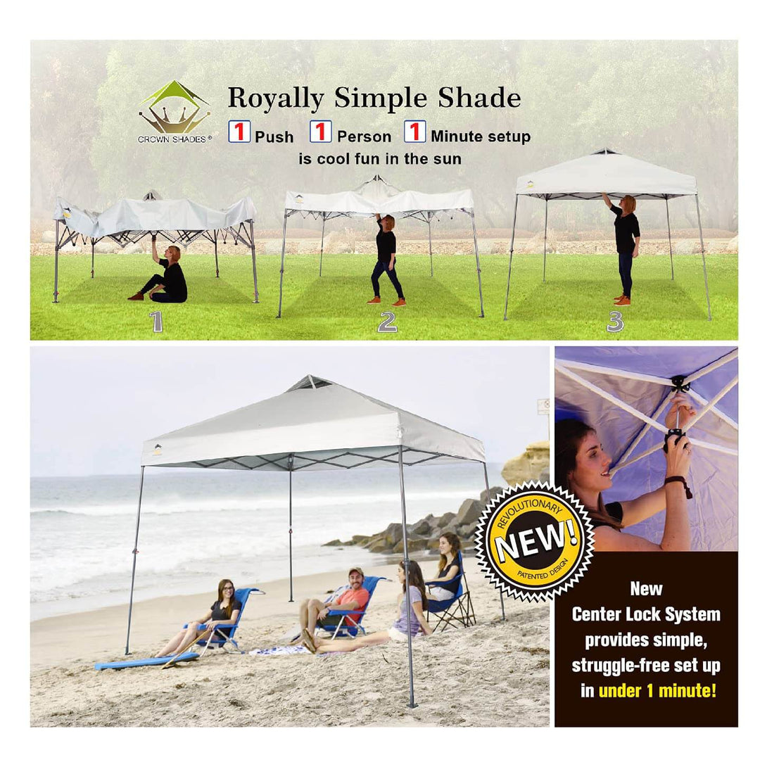 9x9 Pop Up Canopy Tent with Roller Bag – Slant Leg Outdoor Shade for Events & Camping