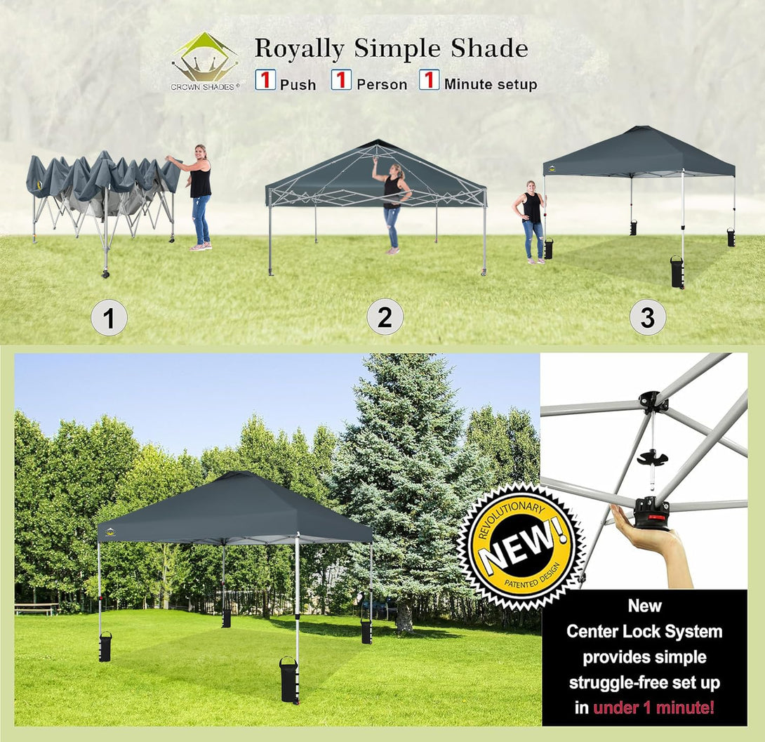 10x10 Recreational Centerlok Canopy - Sto 'N Go, Silver Coated, 150D - RM100H