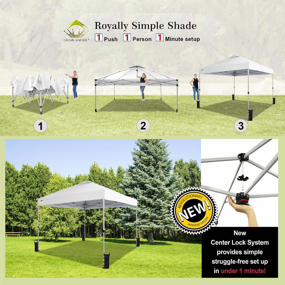 10x10 Recreational Centerlok Canopy - Sto 'N Go, Silver Coated, 150D - RM100H