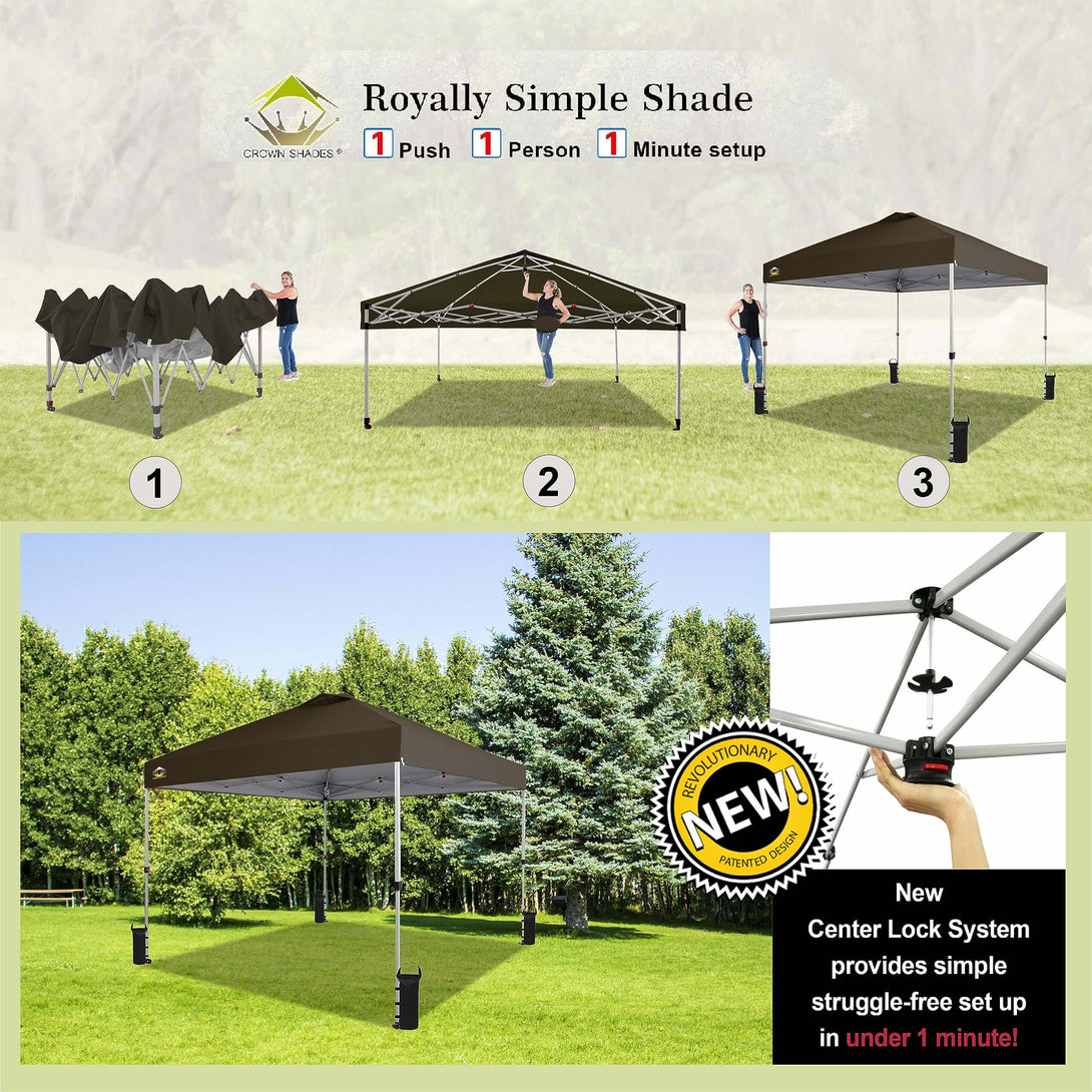 10x10 Recreational Centerlok Canopy - Sto 'N Go, Silver Coated, 150D - RM100H
