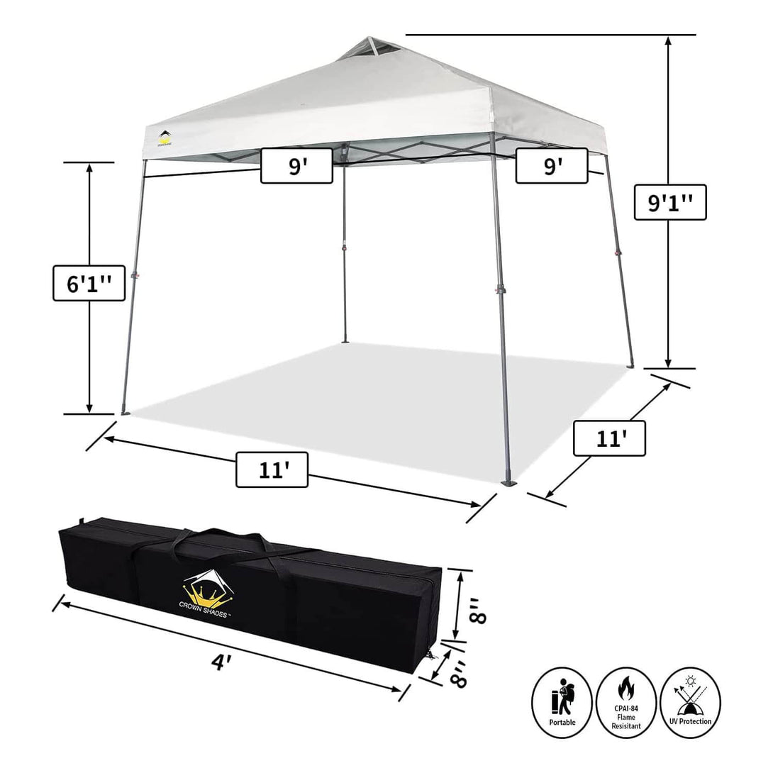 9x9 Pop Up Canopy Tent with Roller Bag – Slant Leg Outdoor Shade for Events & Camping