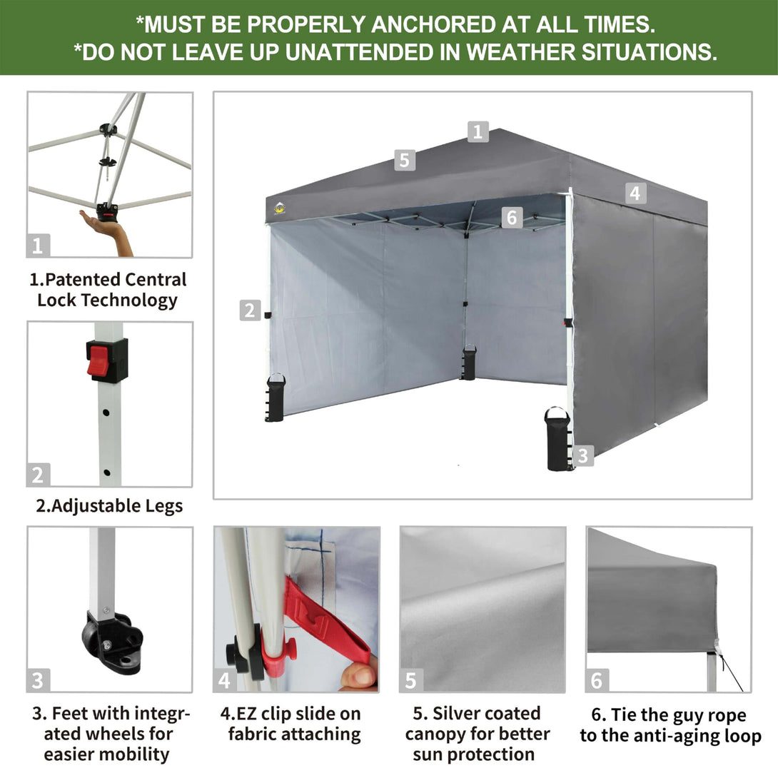 10x10 Commercial CenterLOK™ Canopy & 4 Sidewalls