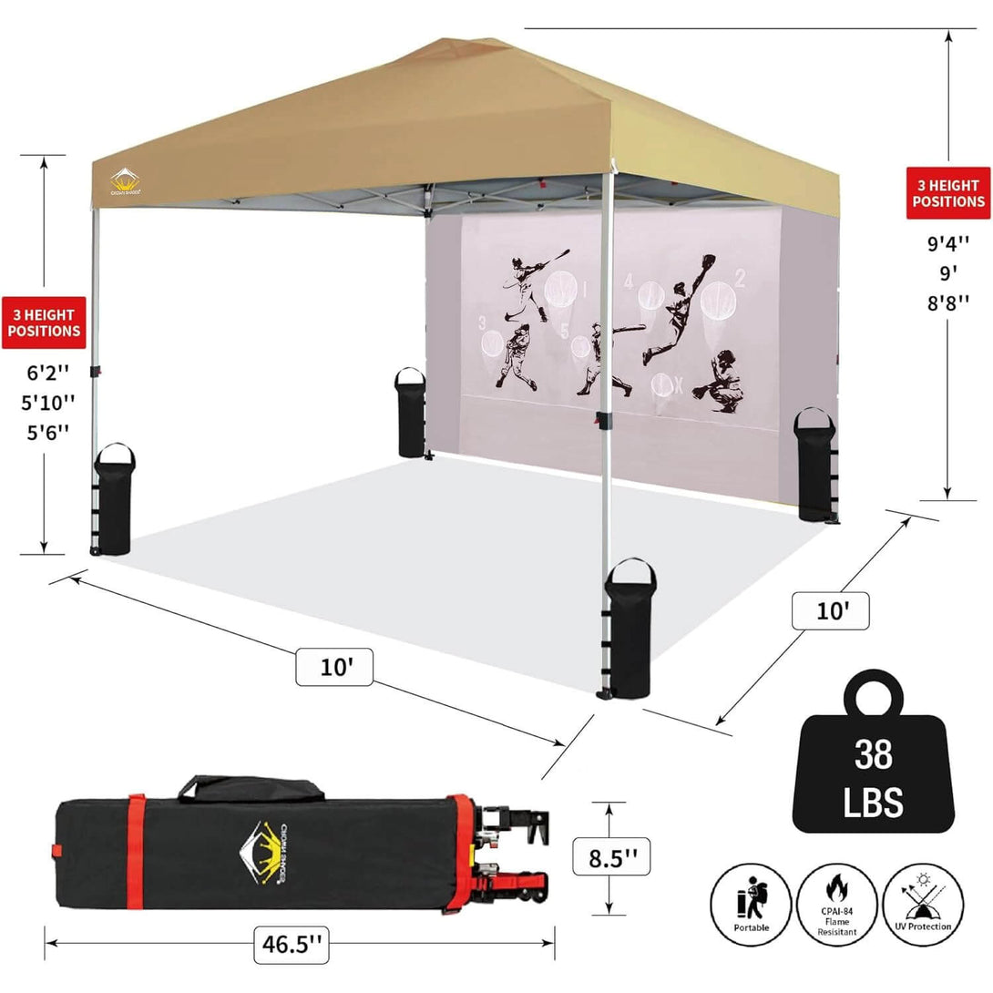 Tente pliante 10x10 avec filet de jeu