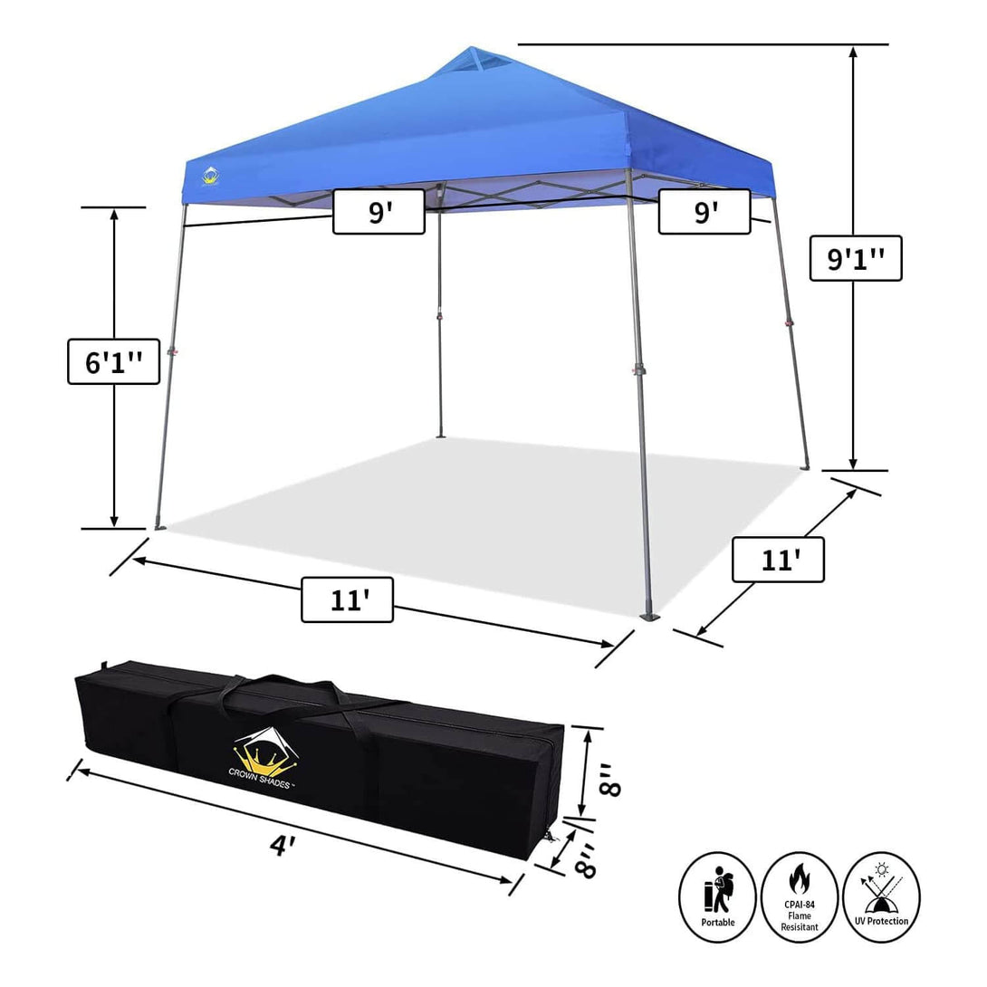 9x9 Pop Up Canopy Tent with Roller Bag – Slant Leg Outdoor Shade for Events & Camping