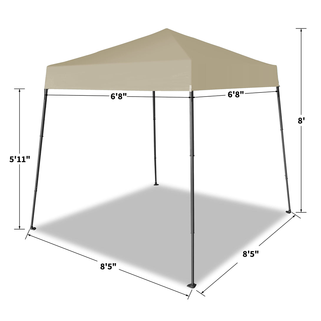 Tente de plage pop-up avec auvent à jambes inclinées 6,5x6,5
