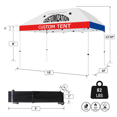 CROWN SHADES [M150A] 15x10 Custom Tent – Complete Set with Frame & Canopy