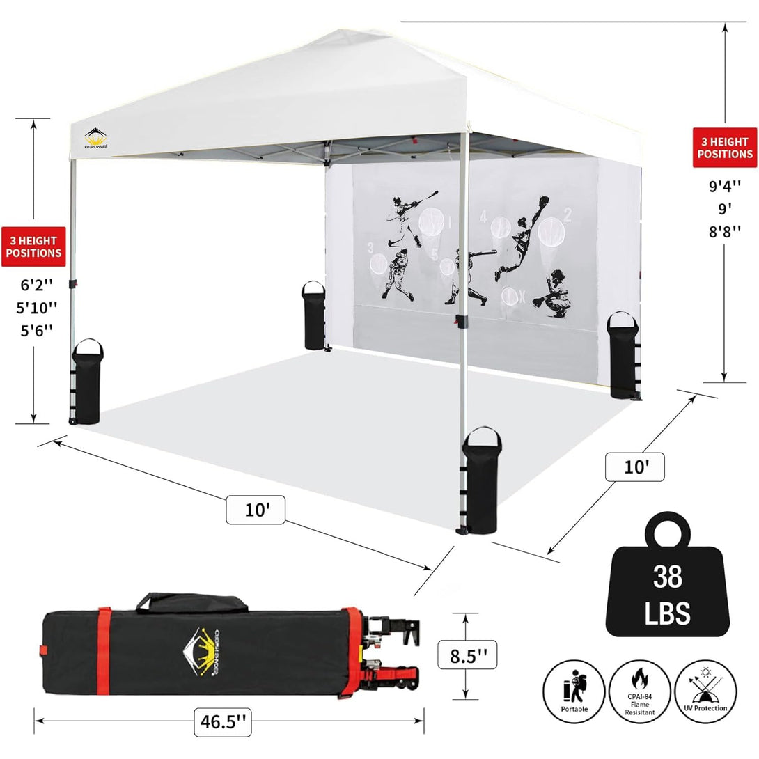 Tente pliante 10x10 avec filet de jeu