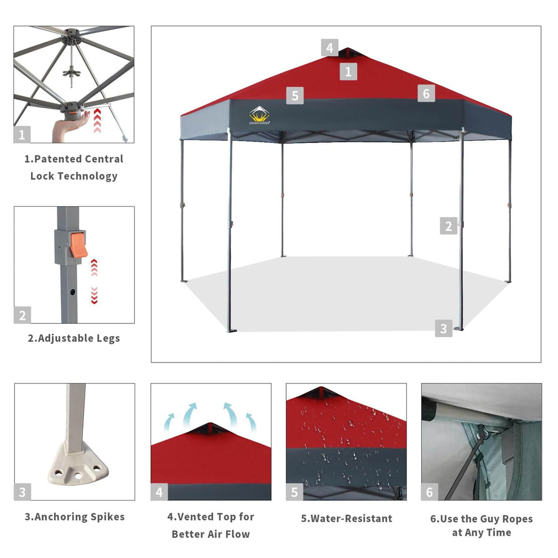 14x14 Pop Up Gazebo - 6-Sided
