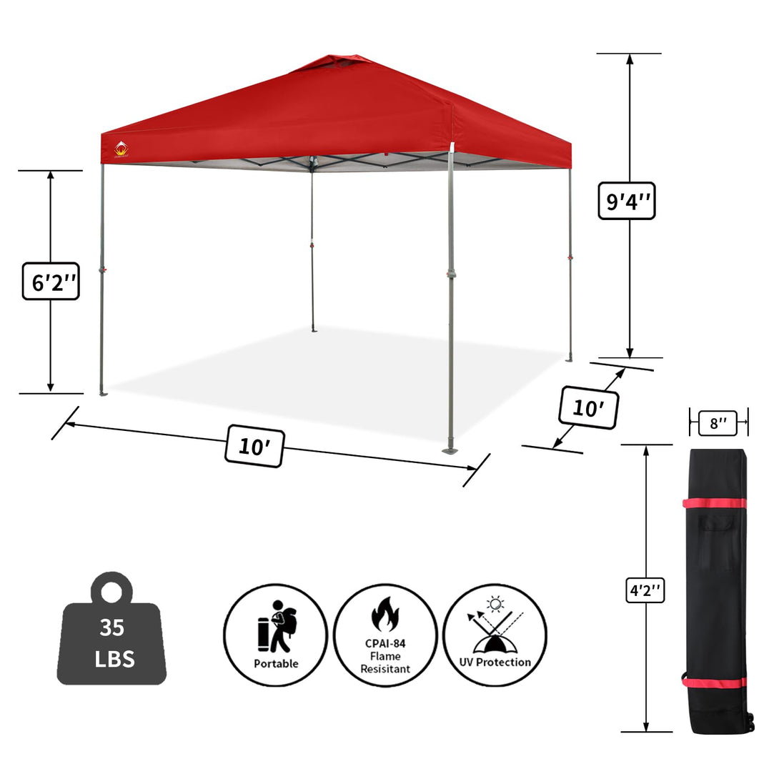 Tente pliante 10x10 - Ombre instantanée pour plage et extérieur
