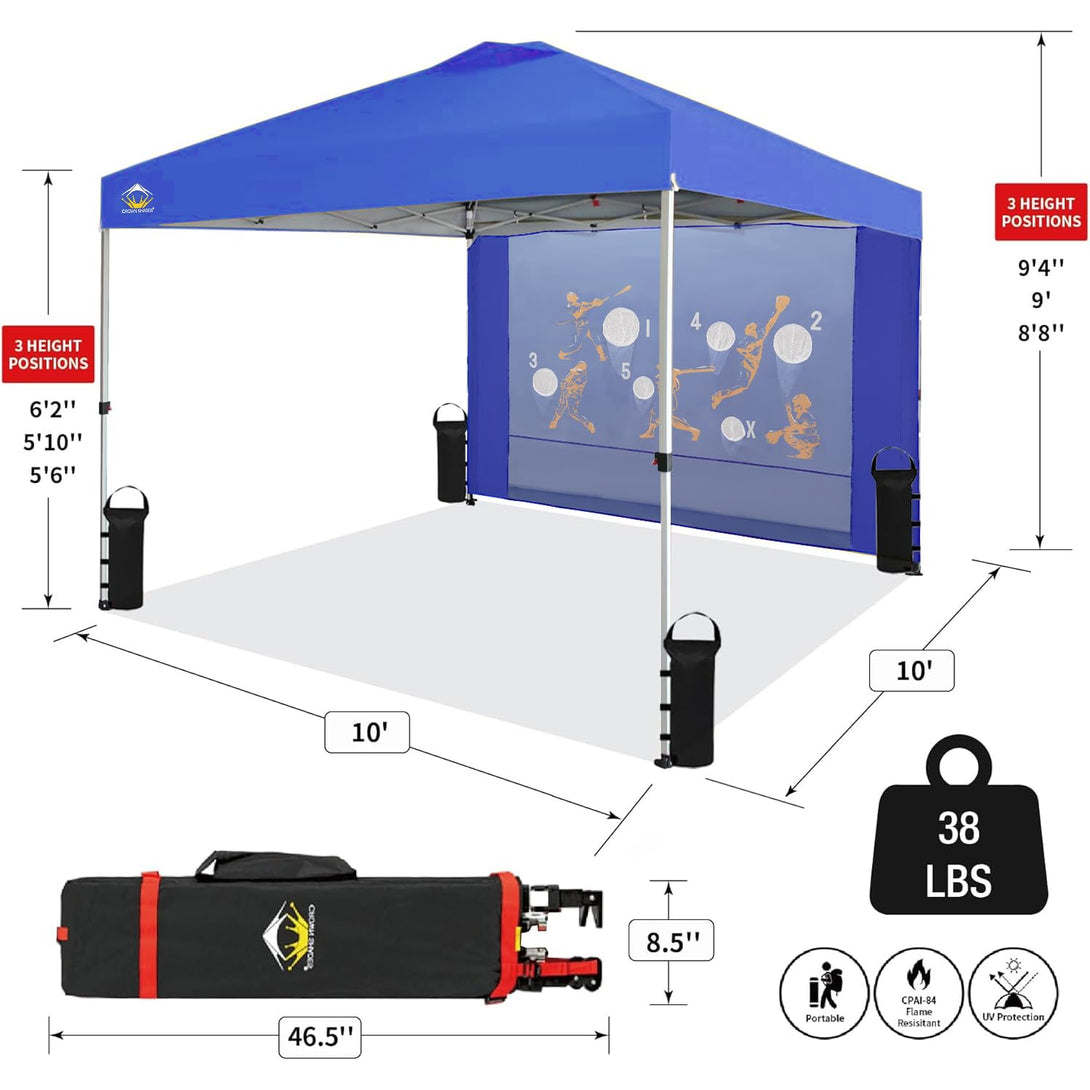 Tente pliante 10x10 avec filet de jeu