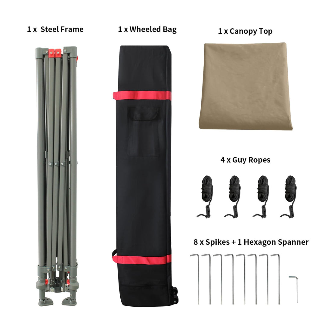 Tente pliante 10x10 - Ombre instantanée pour plage et extérieur